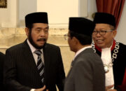 Interaksi Anwar Usman, Mahfud dan Arsul Sani disorot wartawan istana